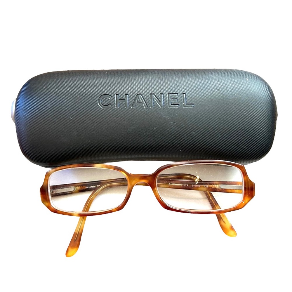 Authentic Chanel Glasses 3117 Brown w Pearl CC Eyeglasses w Case